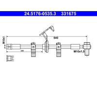 ATE Manguera De Freno Línea De Freno Compatible Para Mercedes-Benz Clase M W163