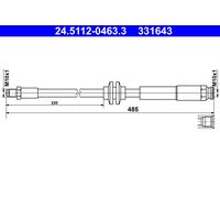 ATE Manguera De Freno Línea De Freno Compatible Para Opel Corsa E X15