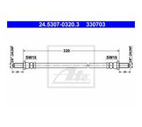 ATE Manguera De Freno Línea De Freno Delante Para Alfa Romeo Spider GT 1750-2000
