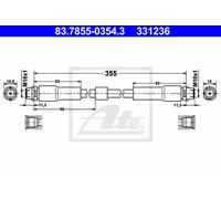 ATE Manguera De Freno Línea De Freno Delante Para Audi A8 83.7855-0354.3