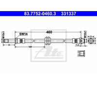 ATE Manguera De Freno Línea De Freno Delante Para BMW 3er Touring 83.7752-0460.3