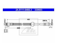 ATE Manguera De Freno Línea De Freno Delante Para Citroën Xsara Picasso C2 C3 I