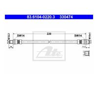 Ate Manguera De Freno Línea De Freno Trasera Para Mercedes-Benz G-Klasse Cabrio