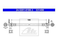 ATE Manguera De Freno Trasera Derecha Para Renault Kangoo/Grand Kangoo Express