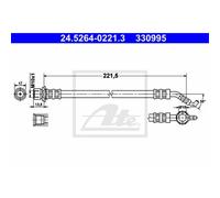 ATE Manguera De Freno Trasera Para Toyota Corolla Sedán 24.5264-0221.3