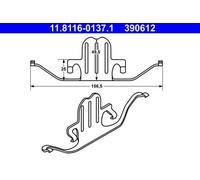 ATE Muelle, pinza de freno para BMW: Série 3, Série 1, Série 5, Z4, X1 (Ref: 11.8116-0137.1)