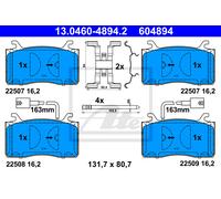 ATE Pastillas de Freno Delantero para Alfa Romeo Stelvio 949_ 2.0 Q4