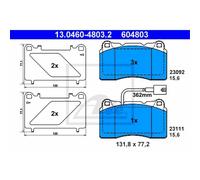ATE Pastillas Freno 13.0460-4803.2 de para Alfa Romeo 156 Coche Deportivo 932_