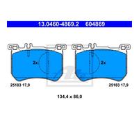 ATE Pastillas Freno 13.0460-4869.2 de para MERCEDES-BENZ CLASE S W222