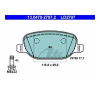 ATE Pastillas Freno 13.0470-2707.2 Pastillas de Freno para Lancia Tesis 841AX