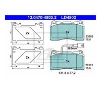 ATE Pastillas Freno 13.0470-4803.2 de para Alfa Romeo 156 Coche Deportivo 932_