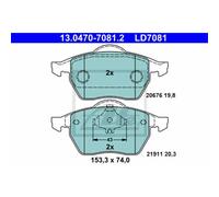 ATE Pastillas Freno 13.0470-7081.2 Pastillas de Freno para VW New Beetle 9C1 1C1