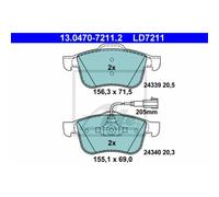 ATE Pastillas Freno 13.0470-7211.2 de para Alfa Romeo 159 Coche Deportivo 939_