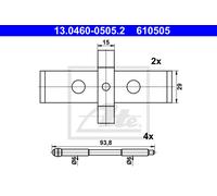 ATE Set Accesorios Discos Frenos de Llanta Delant. para Land Rover Range Lm Ls
