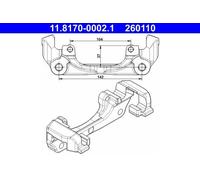 ATE Soporte, pinza de freno para RENAULT: Captur, Duster, Mégane, Fluence, Scénic & DACIA: Duster, Dokker, Lodgy (Ref: 11.8170-0002.1)