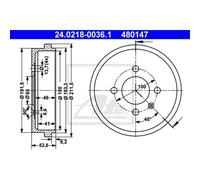 Ate Tambor De Freno Tambor De Freno Freno Trasero Ø100mm Para VW Lupo