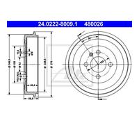 ATE Tambor De Freno Trasero Ø100mm Para BMW 3 Series Cabriolet