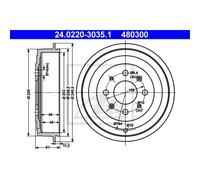ATE Tambor de Freno Trasero Ø100mm para Fiat Punto 199_ Grande 199 Opel Corsa D