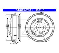 ATE Tambor De Freno Trasero Ø100mm Para Hyundai Getz