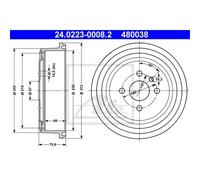 ATE 24.0223-0008.2 Tambor de freno