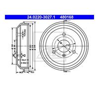 Ate Tambor De Freno Trasero Ø112mm Para Smart Cabrio 450 Fortwo Coupe