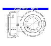 ATE Tambor de Freno Trasero Ø160mm para Ford Transit Camión / Chasis Fm _