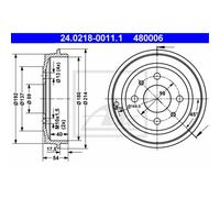 ATE Tambor de Freno Trasero Ø98mm para Lancia Delta II 836 Y 840A Fiat Punto Van