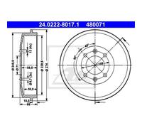 Ate Tambor De Freno Trasero Para Citroën Berlingo Furgón Berlingo/Berlingo First