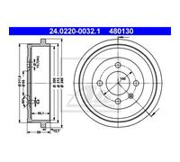 ATE Tambores De Freno Traseros Ø100mm Para Seat Ibiza II 6K1 Cordoba 6K2 VW