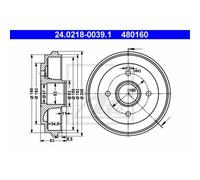 ATE Tambores De Freno Traseros Ø100mm Sin Rodamientos Para Opel Agila (A) Suzuki
