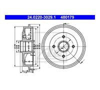 ATE Tambores De Freno Traseros Ø108mm Sin Rodamientos Para Peugeot 206 Hatchback