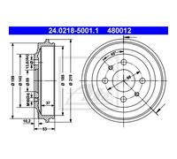 ATE Tambores De Freno Traseros Ø98mm Para Fiat Fiorino Pick-Up 147 Ritmo 138A