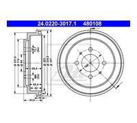 ATE Tambores Trasero Ø100mm para Mitsubishi COLT V CJ _ CP _ Lancero CB / D _ A