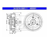 ATE Tambores Trasero Ø98mm Sin Cojinete Rueda para Citroën Saxo S0 S1 Hacha Za-