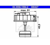 ATE Tapa, depósito de líquido de frenos (Ref: 03.3556-1094.2)