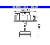 ATE Tapa, depósito de líquido de frenos (Ref: 03.3556-1113.2)