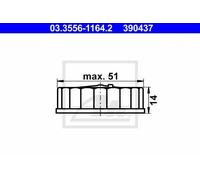 ATE Tapa, depósito de líquido de frenos (Ref: 03.3556-1164.2)