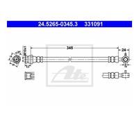 ATE Tubo de Freno Cable Delantero Izquierdo para Mazda MX-5 II 24.5265-0345.3