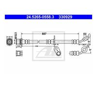 ATE Tubo de Freno Cable Delantero Izquierdo para Toyota Rav 4 II 24.5265-0558.3