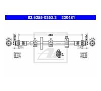 ATE Tubo Flexible de Frenos Cable Delantero Izquierdo para VW Transporter IV