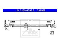 ATE Tubo Flexible de Frenos Línea de Freno Delantera para BMW 7er 24.5169-0555.3