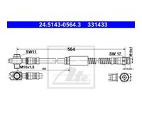 ATE Tubo Flexible de Frenos Línea de Freno Delantera para VW Golf VI V Plus