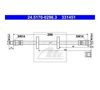 ATE Tubo Flexible de Frenos Línea de Freno Delantera para VW Polo Coupé Derby