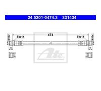 ATE Tubo Flexible de Frenos Línea Delantera para Mercedes-Benz T1 Bus T1 / TN