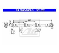 ATE Tubo Flexible de Frenos Línea Delantera para Mitsubishi Pajero IV III