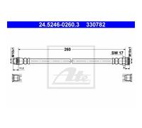 ATE Tubo Flexible de Frenos Trasero para Citroën Berlingo Caja 24.5246-0260.3