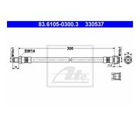 ATE Tubo Flexible de Frenos Trasero para Mercedes-Benz Clase M 83.6105-0300.3