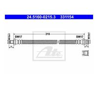 ATE Tubo Flexible de Frenos Trasero para Mitsubishi Pajero Pinin 24.5160-0215.3
