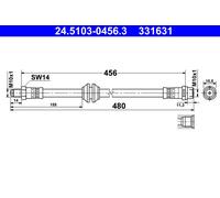 ATE Tubo Flexible de Frenos Tubería de Freno Apto para Mercedes-Benz Mixto W447
