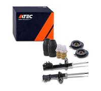 ATEC GERMANY 2x Amortiguador de gas a presión puntal delantero de doble tubo incl. soporte de puntal y kit de protección contra el polvo, compatible con FIAT PANDA (169_)